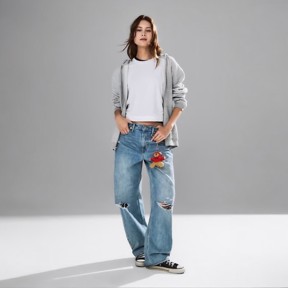 GAP High Rise Distressed Barrel Jeans NWT 29/8 Long